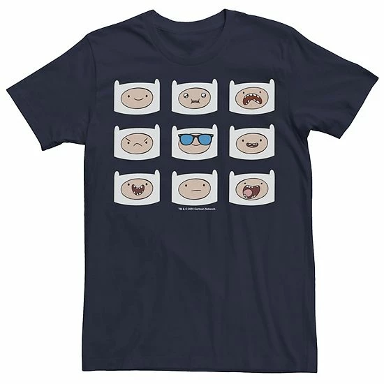 Licensed Character Men's Adventure Time Finn's Many Faces Grid Tee Charcoal 4 Licensed Character Men's Adventure Time Finn's Many Faces Grid Tee Charcoal - Image 2