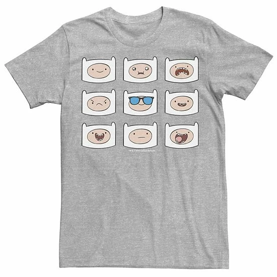 Licensed Character Men's Adventure Time Finn's Many Faces Grid Tee Charcoal 8 Licensed Character Men's Adventure Time Finn's Many Faces Grid Tee Charcoal - Image 6