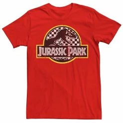 Licensed Character Men's Jurassic Park Checkered Classic Logo Tee -Licensed Character Shop unnamed file 15606