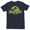 Licensed Character Men's Jurassic World Neon Green Classic Logo Tee Charcoal Heather -Licensed Character Shop unnamed file 15612