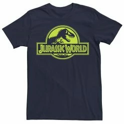 Licensed Character Men's Jurassic World Neon Green Classic Logo Tee Charcoal Heather -Licensed Character Shop unnamed file 15614