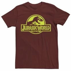 Licensed Character Men's Jurassic World Neon Green Classic Logo Tee Charcoal Heather -Licensed Character Shop unnamed file 15616