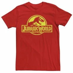 Licensed Character Men's Jurassic World Neon Green Classic Logo Tee Charcoal Heather -Licensed Character Shop unnamed file 15617