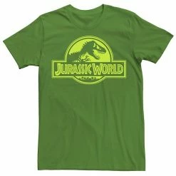 Licensed Character Men's Jurassic World Neon Green Classic Logo Tee Charcoal Heather -Licensed Character Shop unnamed file 15623