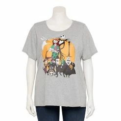 Licensed Character Plus Size The Nightmare Before Christmas Halloween Graphic Tee