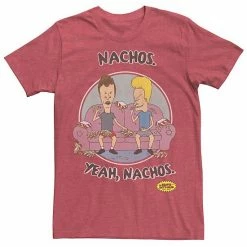 Licensed Character Men's Beavis And Butt-Head "Nachos Yeah Nachos" Portrait Tee Navy Heather -Licensed Character Shop unnamed file 15694