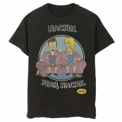 Licensed Character Men's Beavis And Butt-Head "Nachos Yeah Nachos" Portrait Tee Navy Heather -Licensed Character Shop unnamed file 15695