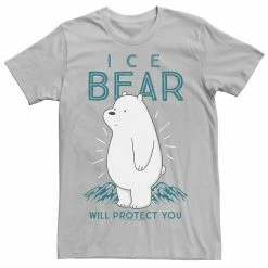 Licensed Character Men's Cartoon Network We Bare Bears Ice Bear Will Protect You Tee Athletic Heather -Licensed Character Shop unnamed file 15718