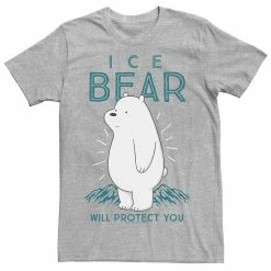 Licensed Character Men's Cartoon Network We Bare Bears Ice Bear Will Protect You Tee Athletic Heather -Licensed Character Shop unnamed file 15721