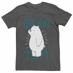 Licensed Character Men's Cartoon Network We Bare Bears Ice Bear Will Protect You Tee Athletic Heather -Licensed Character Shop unnamed file 15722