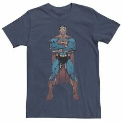 Licensed Character Men's DC Comics Superman Power Stance Comic Poster Tee Charcoal Heather -Licensed Character Shop unnamed file 15729