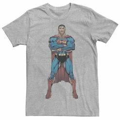 Licensed Character Men's DC Comics Superman Power Stance Comic Poster Tee Charcoal Heather -Licensed Character Shop unnamed file 15730