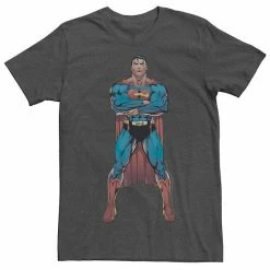 Licensed Character Men's DC Comics Superman Power Stance Comic Poster Tee Charcoal Heather -Licensed Character Shop unnamed file 15732