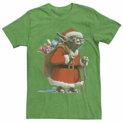 Licensed Character Men's Star Wars Santa Yoda Tee Kelly Heather -Licensed Character Shop unnamed file 15736