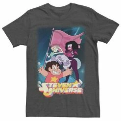 Licensed Character Men's Cartoon Network Steven Universe Team Flag Poster Tee Charcoal Heather -Licensed Character Shop unnamed file 15758
