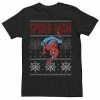 Licensed Character Men's Marvel Spider-Man Crawl Ugly Christmas Sweater Tee Navy Heather
