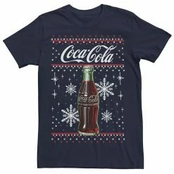 Licensed Character Men's Coca-Cola Classic Bottle Christmas Sweater Style Tee Black -Licensed Character Shop unnamed file 15794