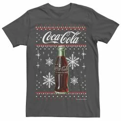 Licensed Character Men's Coca-Cola Classic Bottle Christmas Sweater Style Tee Black -Licensed Character Shop unnamed file 15795