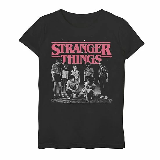 Licensed Character Girls 7-16 Stranger Things Faded Cast Poster Graphic Tee 3 Licensed Character Girls 7-16 Stranger Things Faded Cast Poster Graphic Tee