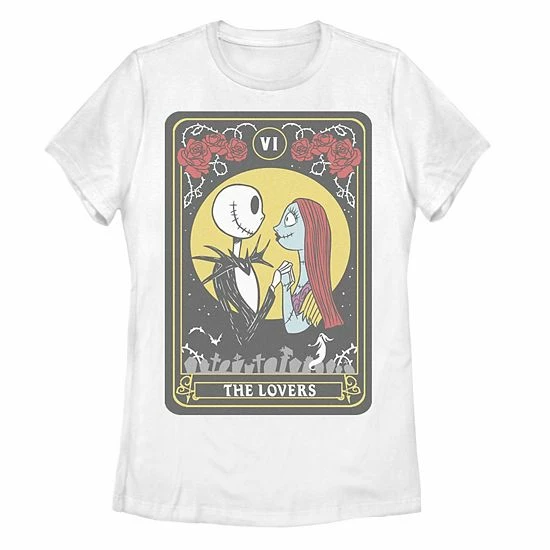 Licensed Character Juniors' Disney's The Nightmare Before Christmas Jack & Sally Card Graphic Tee 3 Licensed Character Juniors' Disney's The Nightmare Before Christmas Jack & Sally Card Graphic Tee