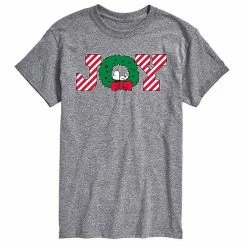 Licensed Character Men's Peanuts Joy Wreath Tee Gray -Licensed Character Shop unnamed file 15862