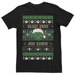 Licensed Character Men's Star Wars Yoda Silent Night Christmas Sweater Tee Kelly Heather