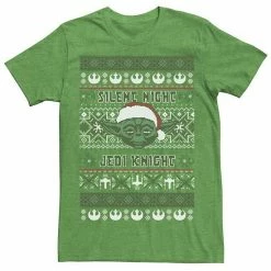 Licensed Character Men's Star Wars Yoda Silent Night Christmas Sweater Tee Kelly Heather -Licensed Character Shop unnamed file 15874