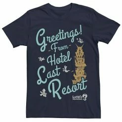 Licensed Character Men's Nintendo Luigi's Mansion 3 Greetings From Hotel Last Resort Graphic Tee Navy -Licensed Character Shop unnamed file 15892