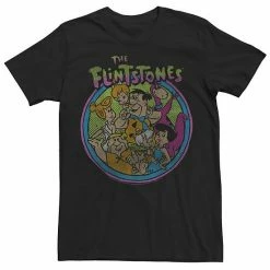 Licensed Character Men's The Flintstones Retro Faded Circle Portrait Tee Black -Licensed Character Shop unnamed file 15897
