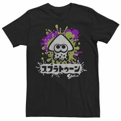 Licensed Character Men's Nintendo Splatoon Inkling Text Splatter Graphic Tee Black -Licensed Character Shop unnamed file 15900