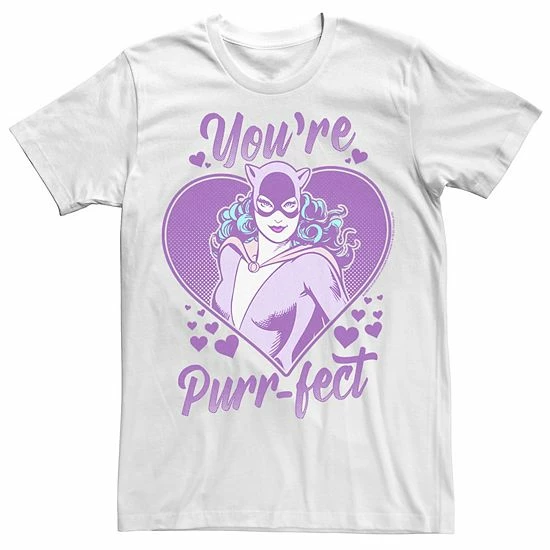 Licensed Character Men's DC Comics Valentine's Day Catwoman You're Purr-fect Tee Athletic Heather 5 Licensed Character Men's DC Comics Valentine's Day Catwoman You're Purr-fect Tee Athletic Heather - Image 3