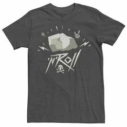 Licensed Character Men's Rock And Roll Funny Pun Vintage Graphic Tee Charcoal Heather -Licensed Character Shop unnamed file 15939