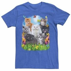 Licensed Character Men's Spring Kitten Garden Collage Tee Royal Heather -Licensed Character Shop unnamed file 15945