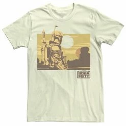 Licensed Character Men's Star Wars Boba Fett Boxed Landscape Tee Natural