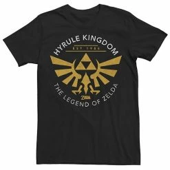 Licensed Character Men's Nintendo The Legend Of Zelda Hyrule Kingdom Stamp Tee Black -Licensed Character Shop unnamed file 16003