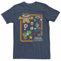 Licensed Character Men's Nintendo Super Mario Rainbow Group Shot Short Sleeve Tee Navy -Licensed Character Shop unnamed file 16034