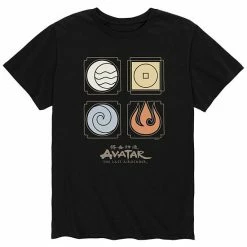 Licensed Character Men's Avatar Nations Symbols Tee Black -Licensed Character Shop unnamed file 16042