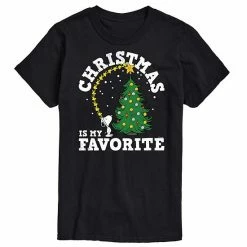 Licensed Character Men's Peanuts Christmas Is My Favorite Tee Heather Blue