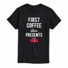 Licensed Character Men's First Coffee Then Presents Tee Black -Licensed Character Shop unnamed file 16064