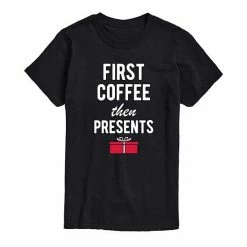 Licensed Character Men's First Coffee Then Presents Tee Black -Licensed Character Shop unnamed file 16065