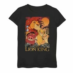 Licensed Character Disney's The Lion King Girls 7-16 Happy Group Shot Sunset Tee Athletic Heather -Licensed Character Shop unnamed file 16105
