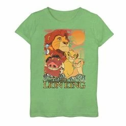 Licensed Character Disney's The Lion King Girls 7-16 Happy Group Shot Sunset Tee Athletic Heather -Licensed Character Shop unnamed file 16106