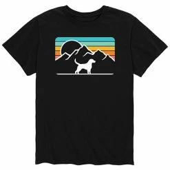 Licensed Character Men's Dog With Retro Mountain Tee Black