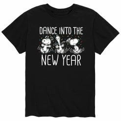 Licensed Character Men's Peanuts Dance In New Year Tee Black -Licensed Character Shop unnamed file 16147
