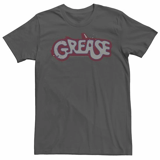 Licensed Character Men's Grease Classic Title Logo Tee Charcoal 3 Licensed Character Men's Grease Classic Title Logo Tee Charcoal