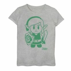 Licensed Character Girls 6-16 Nintendo Legend Of Zelda Link's Awakening Green Outline Top Green Apple