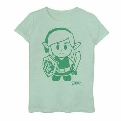 Licensed Character Girls 6-16 Nintendo Legend Of Zelda Link's Awakening Green Outline Top Green Apple -Licensed Character Shop unnamed file 16173