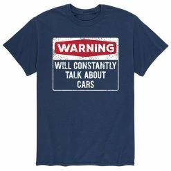 Licensed Character Men's Warning Will Constantly Talk About Cars Tee Black -Licensed Character Shop unnamed file 16222