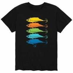 Licensed Character Men's Rainbow Fishing Lures Tee Black -Licensed Character Shop unnamed file 16244
