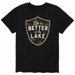 Licensed Character Men's Life Is Better At The Lake Tee Black -Licensed Character Shop unnamed file 16249